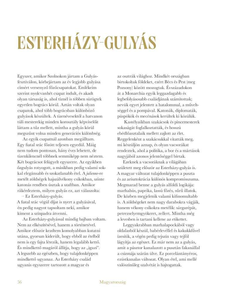 A könyv 56. oldala – Esterházy-gulyás
